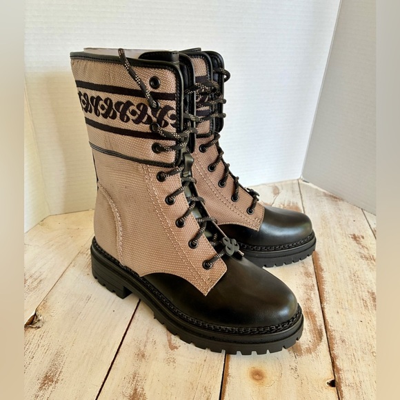 Sam & Libby Stella Embroidered Combat Boots lace up chic women’s sz 7.5 NWT - Picture 14 of 15